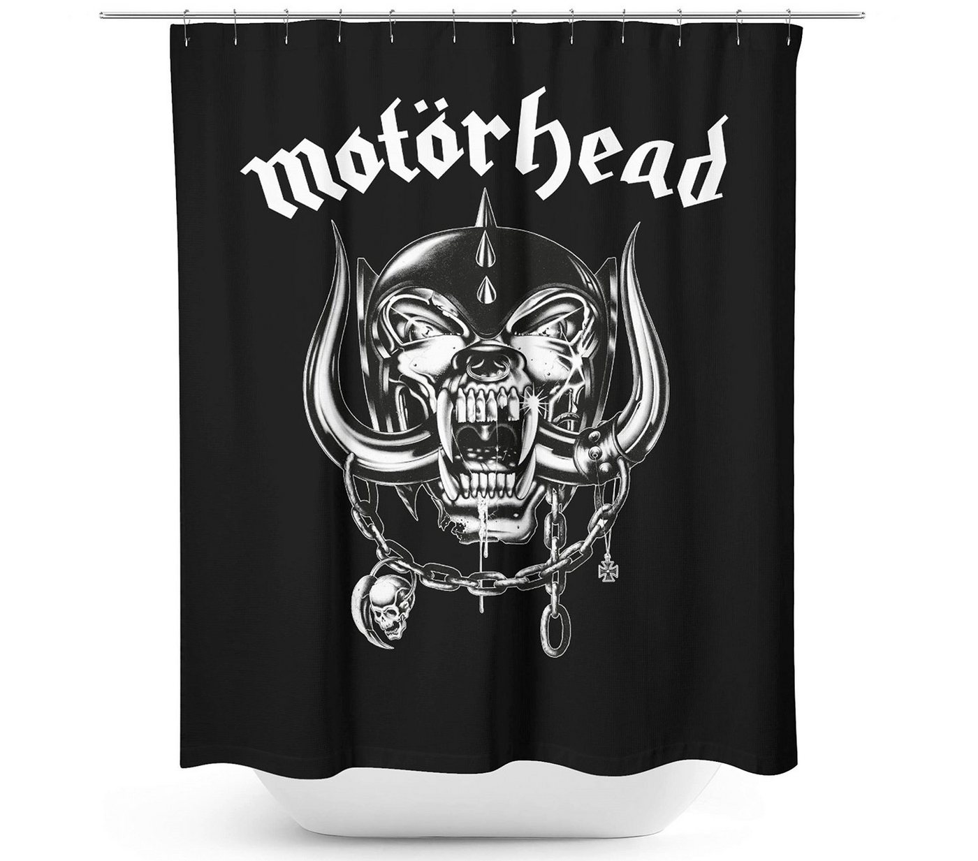 Klangundkleid Badezimmer-Set Motörhead Warpig Duschvorhang Logo von Klangundkleid