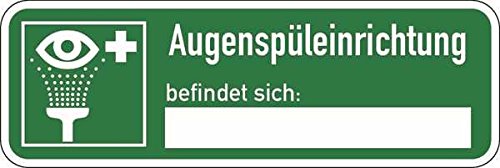 Aufkleber Augenspüleinrichtung befindet sich 60x180mm von Klar