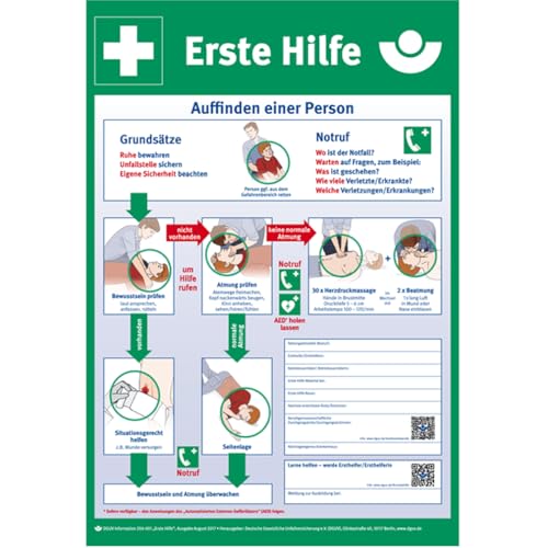 Hinweisschild, Aushang "Erste Hilfe muss immer wie der trainiert werden!", Kunstst., 595x410 mm von Klar