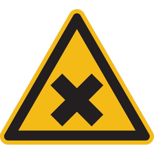 Hinweisschild, "Warnung gesundheitssch. oder reizenden Stoffen" Folie, B. 100 mm von Klar