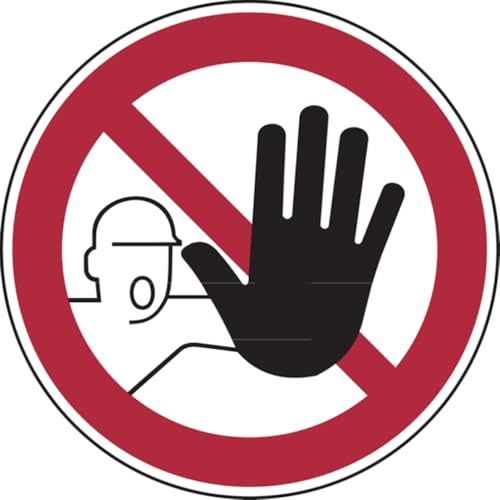 Verbotsschild, "Zutritt für Unbefugte verboten", Folie, Durchm. 100 mm von Klar