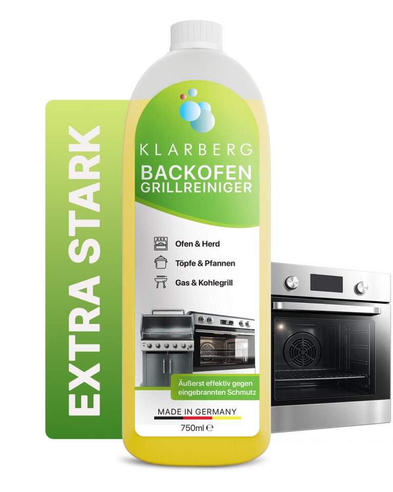 Klarberg Backofen- & Grillreiniger extra stark – für Ofen, Grill, Gasgrill Backofenreiniger (Spar-Set, [- geruchsneutral, extra stark, umweltfreundlich) von Klarberg