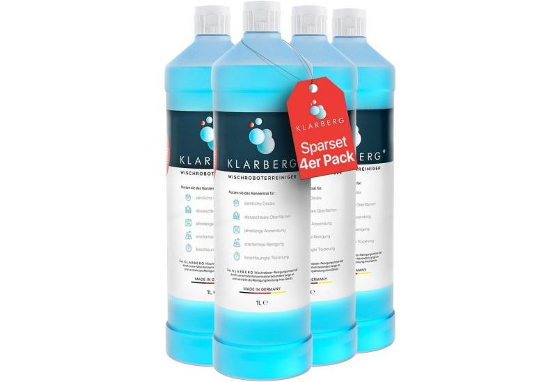 Klarberg Bodenreiniger Wischroboter Fussbodenreiniger (Spar-Set, [4-St. 3 Flaschen 166 Wischgänge bei Wassertank 600ml, 666 Wischgänge bei 150ml) von Klarberg