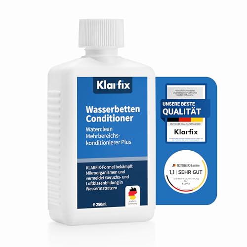 Klarfix Waterclean Mehrbereichskonditionierer Plus | Bekämpft Mikroorganismen und verhindert Geruchs- und Luftblasenbildung in Wassermatratzen (1x 250ml) von Klarfix