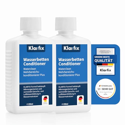 Klarfix Waterclean Mehrbereichskonditionierer Plus | Bekämpft Mikroorganismen und verhindert Geruchs- und Luftblasenbildung in Wassermatratzen (2X 250ml) von Klarfix