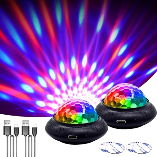 Klarlight 2-in-1 Mini Discokugel Nachtlicht, 7 Farben RGB-Sound aktiviert Discokugel Partylicht, Discokugel für Partys, Kindergeburtstage, Weihnachten, Zuhause, Schlafzimmer (2 Stück) von Klarlight