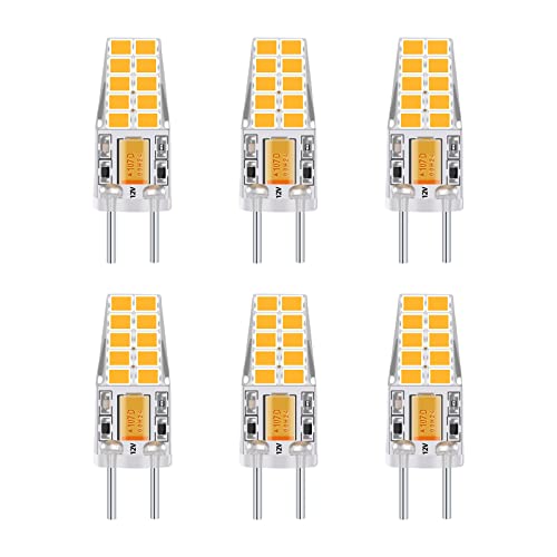 Klarlight 3W G6.35/GY6.35 LED Bi-Pin Sockel, AC/DC 12V 3000K Warmweiß 2-Stifte (6-Pack), Ersatz 25W Halogen Glühbirne, Glühlampe für Kronleuchter, Hängelampen, Wandleuchte, NICHT DIMMBAR von Klarlight