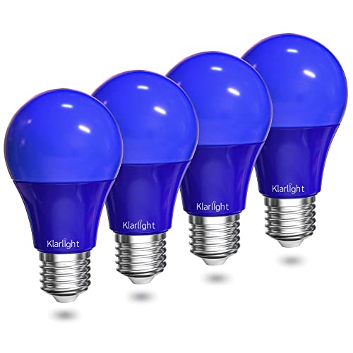 Klarlight 9W E27 Blaue Glühbirnen 9w A60/A19 LED-Glühbirne Blaue E26 LED-Glühbirne 720LM 4er Pack dekorative Led-Lampe für Partys, Bühnen, Innendekorationen von Klarlight