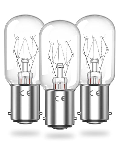 Klarlight B15 Nähmaschinen Glühbirne dimmbar, T22 B15 kleine Bajonett-Glühbirne für Nähmaschine, Nachtlicht, AC220–240V, Warmweiß 2700K (3er-Pack) von Klarlight