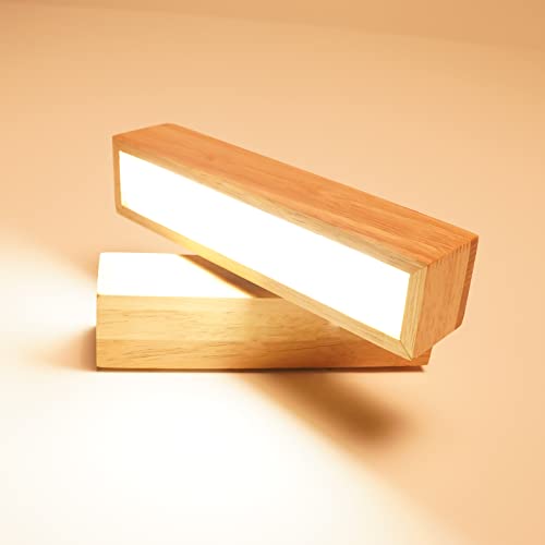 Klarlight LED Wandleuchte Innen Holz mit Schalter, 8W Wandlampe schwenkbar Warmweiß 3000K, Wandlichter für Zimmer Wand Schlafzimmer Wohnzimmer lernen Hotel Schlafsaal AC 85-265V von Klarlight