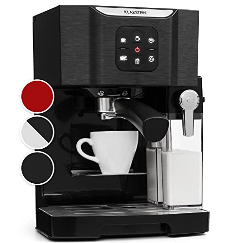 Klarstein 1,4 L Siebträgermaschine für 2 Tasse Kaffee, Mini Espressomaschine mit Milchschäumer, 20 Bar Siebträger Kaffeemaschine Klein, Gute Espresso Kaffeemaschine, Edelstahl-Espressomaschinen 1450 W von Klarstein