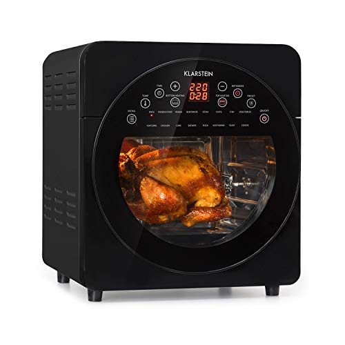 Klarstein AeroVital easy touch Heißluftfritteuse - 1700 W Heissluftfriteuse, Airfryer mit XXL-Volumen: 14 Liter, 16 Programme, Cool touch housing Gehäuse, 60 min Timer, 8 h Dörr-Funktion, schwarz von Klarstein