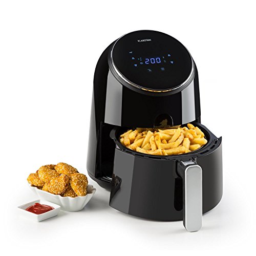 Klarstein AirVital - Heißluftfritteuse, Fritteuse, AirFryer, 1300 W, 2,5 L Füllmenge, fett-frei Frittieren, Backen, Grillen, Rösten, 8 Programme, CeraPlus Anti-Haft-Beschichtung, schwarz von Klarstein