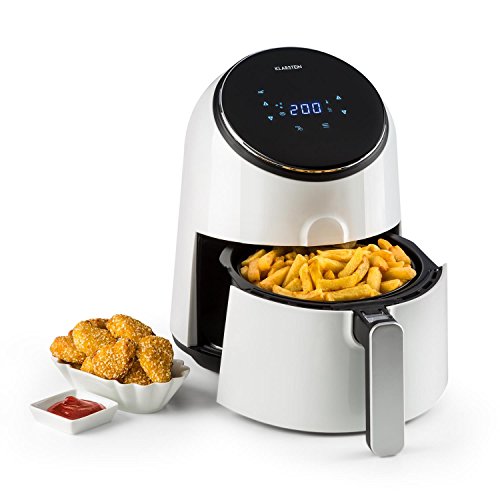 Klarstein AirVital - Heißluftfritteuse, Fritteuse, AirFryer, 1300 W, 2,5 L Füllmenge, fett-frei Frittieren, Backen, Grillen, Rösten, 8 Programme, CeraPlus Anti-Haft-Beschichtung, weiß von Klarstein