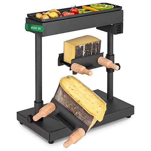 Klarstein Käse Raclette-Grill mit Edelstahl-Käse-Schmelzer, Dreh- & Verstellbarer Raclette Grill für Käse am Stück, Robuster Schweizer Raclette Grill-Gerät, 600W Kleiner Raclette-Käseschmelzer von Klarstein