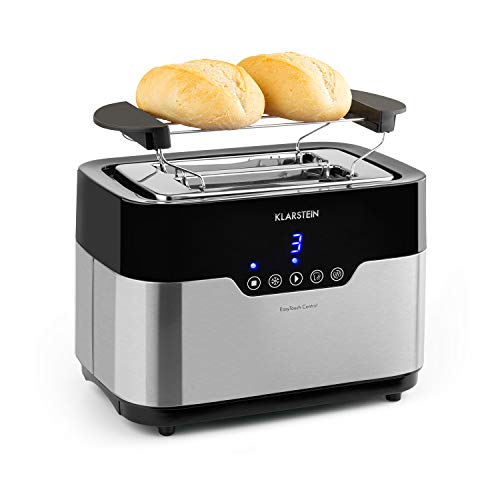 Klarstein Arabica Toaster - 920W, Touch-Bedienfeld, LED-Display, Auftau, Aufwärm- und Abbruchfunktion, Aufbackrost, Krümelschublade, Kabelaufwicklung, Edelstahl von Klarstein