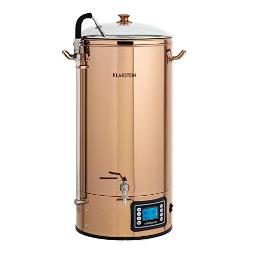 Klarstein Bierbrauset zum Selber Brauen, Edelstahl , 50L Bierbrauanlage, XXL Maischekessel Brewing Kit für Anfänger, 9 Programme, Auto-Modus, 3000W Bier Kessel, Braukessel 50 L von Klarstein