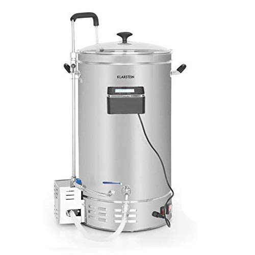 Klarstein Brauheld Pro - Bierbrauset, Maischekessel zum Bier Brauen, Bierbrauanlage, Bier-Selbstbrauset, Braukessel Umwälzpumpe, Touch-Panel, Timer, Edelstahl, 3300 Watt, Gärbehälter 45 L von Klarstein