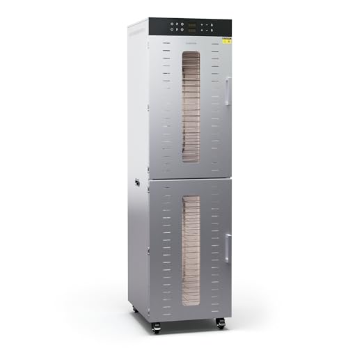 Klarstein Dörrautomat Edelstahl – 4.000-W-Dörrgerät, 40 Edelstahl-Einlegeböden, 2 Trockenkammern, 30–90 °C, 24-Stunden-Timer, 6 Ventilatoren, 50–55 dB, ideal für Obst, Gemüse, Fleisch, Silber Klarstein Dörrautomat Edelstahl – 4.000-W-Dörrgerät, 40 Edelstahl-Einlegeböden, 2 Trockenkammern, 30–90 °C, 24-Stunden-Timer, 6 Ventilatoren, 50–55 dB, ideal für Obst, Gemüse, Fleisch, Silber von Klarstein