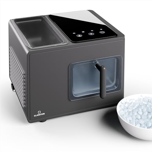 Klarstein Eiswürfelmaschine für Zuhause Camping Gastro, Schnelle Mini Eiswürfelmaschine Klein, Profi Eismaschine für Nugget-Eiswürfel, Selbstreinigend, Sicherheitsalarm & Touch Controls, 15kg/24h von Klarstein