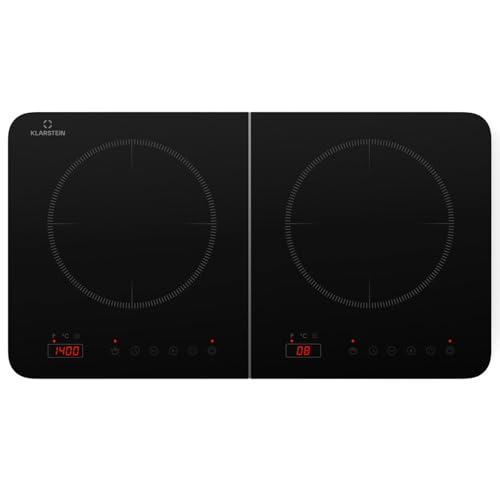 Klarstein Elektro Kochplatte Induktion, Induktionskochfeld mit 2 Platten Mobil, 3500W Induktions-Kochplatte für Camping & Zuhause, 2er Induktionsplatte Tragbar, Moderne Doppel Inductions-Kochplatte von Klarstein