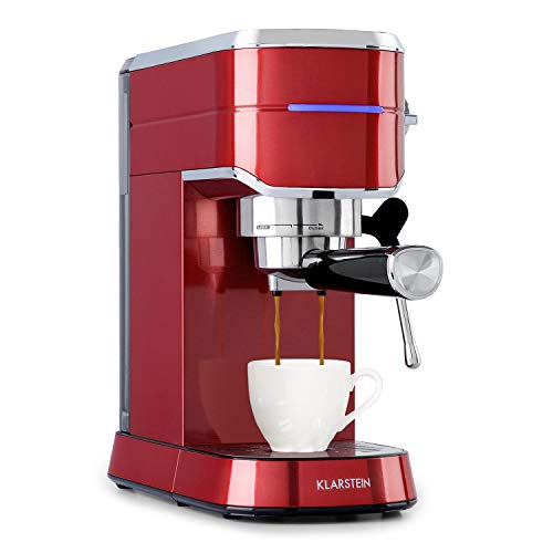 Klarstein Futura Espressomaschine, Siebträgermaschine mit 1450 Watt, 20 bar, Barista-Qualität, Zweifach Ausguss, Fließstopp, Siebträger Kaffeemaschine, Milchaufschäum-Funktion, rot Klarstein Futura Espressomaschine, Siebträgermaschine mit 1450 Watt, 20 bar, Barista-Qualität, Zweifach Ausguss, Fließstopp, Siebträger Kaffeemaschine, Milchaufschäum-Funktion, rot von Klarstein