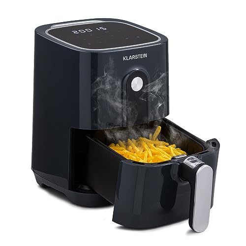 Klarstein Heißluftfriteuse, Air Fryer zum Frittieren, Friteuse mit Touch-Bedienfeld, Timer, Einstellbare Temperatur & 8 Programme, Airfryer zum Luftfritieren, Heißluftfriteuse ohne Öl 1400 W, 2,8L von Klarstein