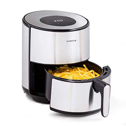 Klarstein Heißluftfriteuse, Air Fryer zum Frittieren, Friteuse mit Touch-Bedienfeld, Timer, Einstellbare Temperatur & 8 Programme, Airfryer zum Luftfritieren, Heißluftfriteuse ohne Öl 1500 W, 4,3L von Klarstein