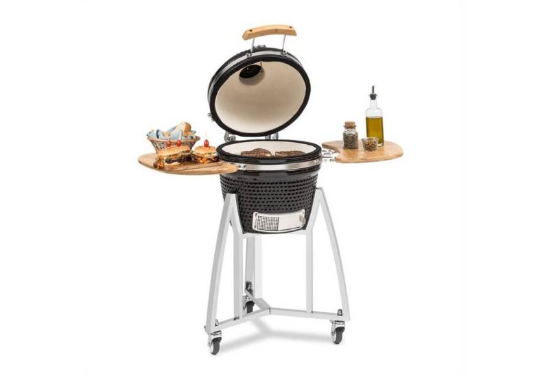 Klarstein Holzkohlegrill Queensize, Outdoor Grill BBQ Räuchern Backen Edelstahl Mobil von Klarstein