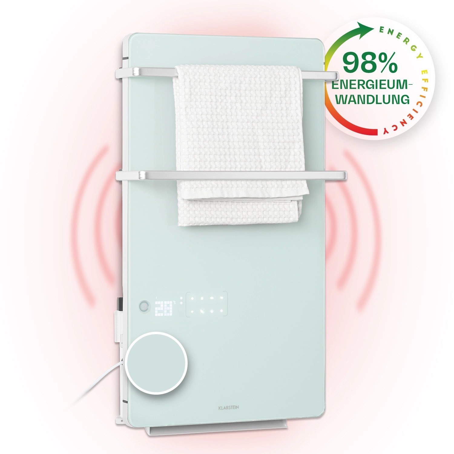 Klarstein Hot Spot Crystal Flow Badheizer 45x82 cm 36 m² 2000 W 5-40 °C LED Mattes Glas Klarstein Hot Spot Crystal Flow Badheizer 45x82 cm 36 m² 2000 W 5-40 °C LED Mattes Glas von Klarstein