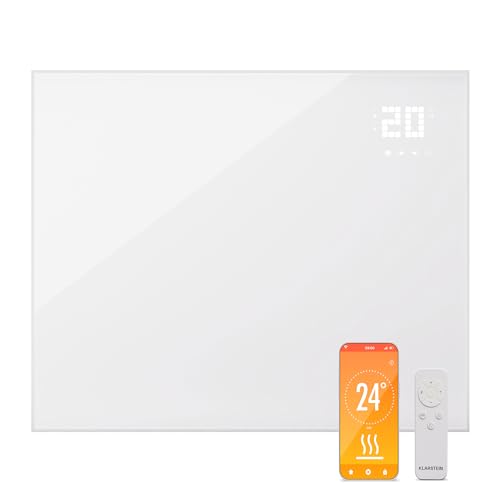 Klarstein Infrarotheizung mit Thermostat, 1200W Elektroheizung, Smart Home Bild-Infrarotheizung zur Wandmontage, IR mit App-Steuerung & Erkennung offener Fenster, Feuchtraum Heizkörper CO2-Frei von Klarstein