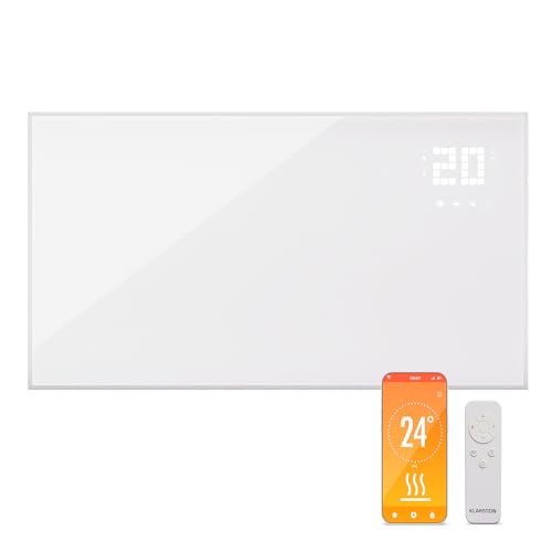 Klarstein Infrarotheizung mit Thermostat, 480W Elektroheizung, Smart Home Bild-Infrarotheizung zur Wandmontage, IR mit App-Steuerung & Erkennung offener Fenster, Feuchtraum Heizkörper CO2-Frei von Klarstein