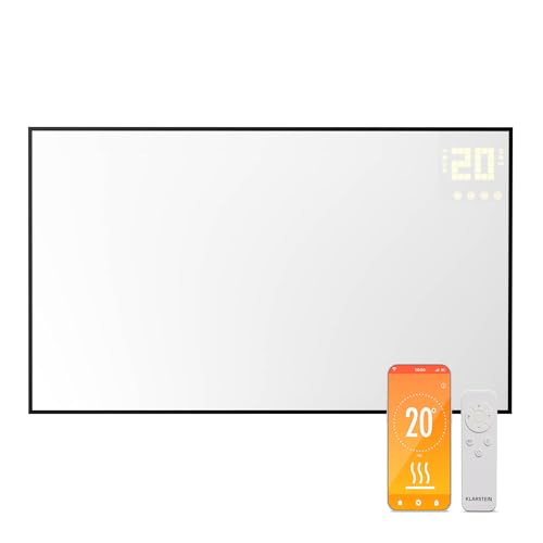Klarstein Infrarotheizung mit Thermostat, 600W Elektroheizung, Smart Home Infrarotheizung zur Wandmontage, IR mit App-Steuerung & Erkennung Offener Fenster, Effizienter Feuchtraum Heizkörper CO2-Frei von Klarstein