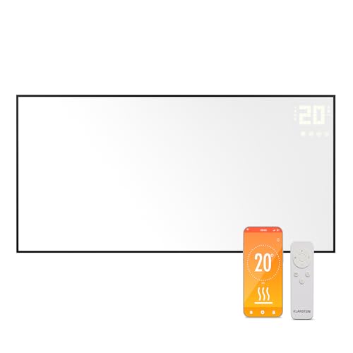 Klarstein Infrarotheizung mit Thermostat, 770W Elektroheizung, Smart Home Bild-Infrarotheizung zur Wandmontage, IR mit App-Steuerung & Erkennung offener Fenster, Feuchtraum Heizkörper CO2-Frei von Klarstein