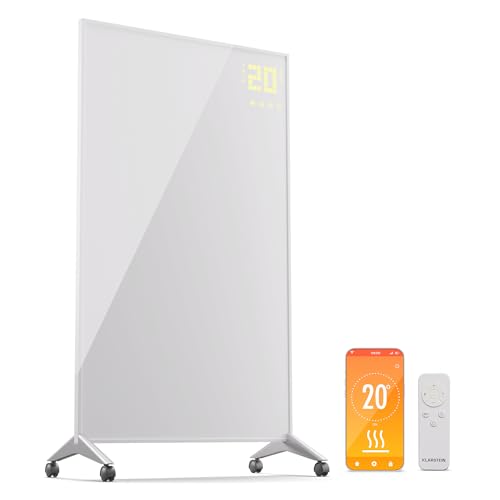 Klarstein Infrarotheizung mit Thermostat, 800W Elektroheizung, Smart Home Infrarotheizung zur Wandmontage, IR mit App-Steuerung & Erkennung Offener Fenster, Effizienter Feuchtraum Heizkörper CO2-Frei von Klarstein