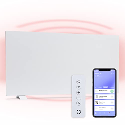 Klarstein Infrarotheizung & Konvektor, Infrarotheizung mit Thermostat 1000W, IP24-Infrarotheizung Wandmontage/Standgerät mit App-Steuerung, Erkennung offener Fenster, Hybridheizung Elektrisch von Klarstein