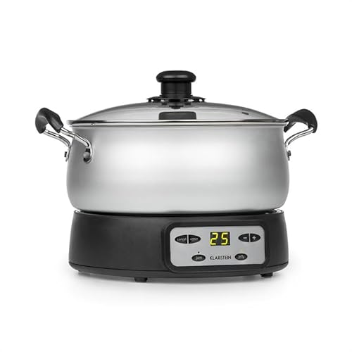 Klarstein Jam Session Marmeladen- und Geleekocher, 1000W, 2 Automatikprogramme, einstellbare Kochzeit, automatischer Rührer, beschichteter Innentopf, spülmaschinenfester Topf, 3 Liter Volumen von Klarstein