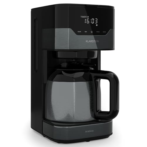 Klarstein Kaffeemaschine mit Thermoskanne und Timer, 1,2L Filtermaschine Klein, Moderne Kaffeemaschine für 12 Tassen, 800W Filterkaffeemaschine für Gemahlenen Kaffee, Kleine Filter-Kaffeemaschinen von Klarstein