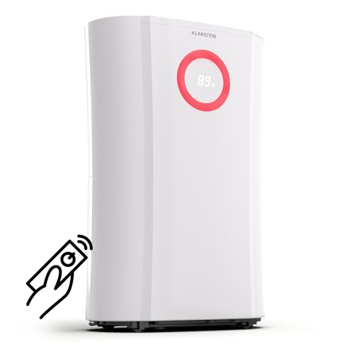 Klarstein Luftentfeuchter Elektrisch, 370W Luftentfeuchter für Wohnung, Bad & Keller, Luft-Entfeuchter Leise, Elektrischer Dehumidifier mit Oszillation & Timer, Bautrockner mit 20 L Kapazität von Klarstein