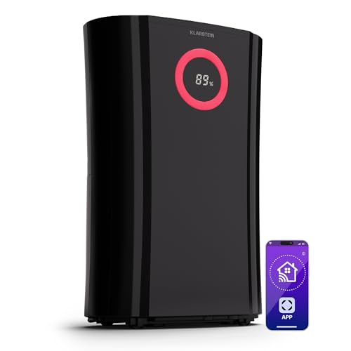 Klarstein Luftentfeuchter Elektrisch bis 20m2, Smart Luftentfeuchter für Wohnung, Bad & Keller, Luft-Entfeuchter Leise, Elektrischer Dehumidifier mit WLAN IoT App, Bautrockner mit 20 L Kapazität von Klarstein