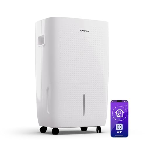 Klarstein Luftentfeuchter Elektrisch bis 65m2, Smart Luftentfeuchter für Wohnung, Bad & Keller, Luft-Entfeuchter Leise, Elektrischer Dehumidifier mit WLAN IoT App, Bautrockner mit 60 L Kapazität von Klarstein
