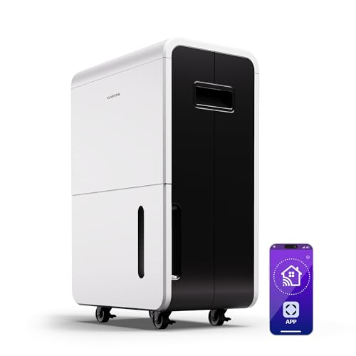 Klarstein Luftentfeuchter Elektrisch bis 90m2, Smart Luftentfeuchter für Wohnung, Bad & Keller, Luft-Entfeuchter Leise, Elektrischer Dehumidifier mit WLAN IoT App, Bautrockner mit 70 L Kapazität von Klarstein