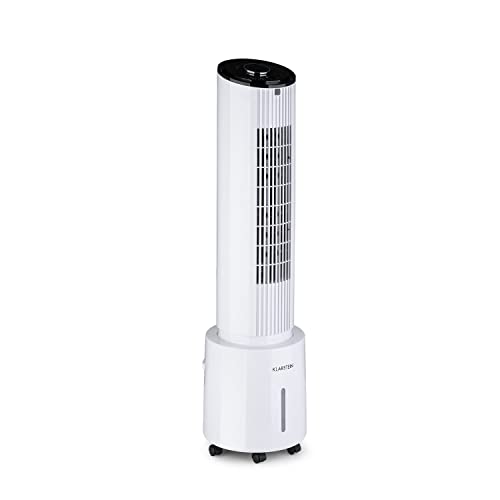 Klarstein Luftkühler mit Wasserkühlung, 4-in-1 Verdunstungskühler, Luftreiniger, Luftbefeuchter & Ventilator, Mobile Klimageräte Luftkühler mit 4L Tank, Leiser 45W Air Cooler, 400m³/h Luftstrom von Klarstein