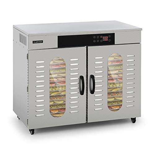 Klarstein Master Jerky 500 Pro Dörrautomat Profi/Gastro,Mit 32 Etagen,3000 W,Kapazität: 4,86 m²,Thermostat: 40-90 °C,Gehäuse aus rostfreiem Edelstahl,Edelstahl Gehäuse von Klarstein