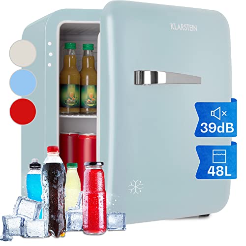 Klarstein Mini Kühlschrank für Zimmer, 48L Mini-Kühlschrank für Getränke & Kosmetik, Kleine Minibar, Kühlschrank Klein & Leise, Verstellbare Ablage, Kleiner Skincare Kühlschrank 0-10°C von Klarstein