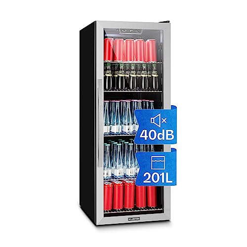 Klarstein Mini Kühlschrank mit Glastür, Mini-Kühlschrank für Zimmer, Getränkekühlschrank Klein mit Verstellbaren Ablagen, Kleiner Kühlschrank 201 Liter, Indoor/Outdoor Kühlschrank Leise von Klarstein