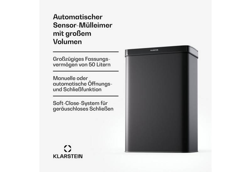 Klarstein Mülleimer Touchless sensor bin, Sensor Trash Bin Garbage Müll Geräuschlos 50 L von Klarstein