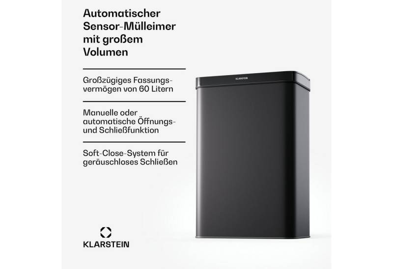 Klarstein Mülleimer Touchless sensor bin, Sensor Trash Bin Garbage Müll Geräuschlos 60 L von Klarstein