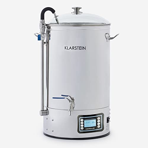 Klarstein Mundschenk - Bierbrauanlage, Maischekessel, 30 L, 2500 W, Touch-Panel, Umwälzpumpe, Edelstahl, silber von Klarstein