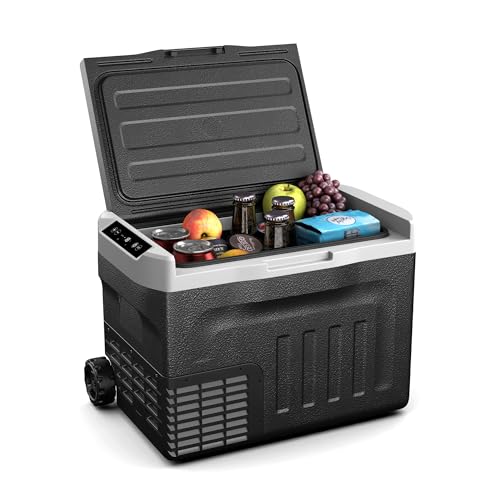 Klarstein PolarForce 30-Liter- Kühlbox – Tragbare elektrische Kompressor-Kühlbox mit LCD-Bedienfeld, -20°C bis 20°C, Dual Power (12V/230V), ECO-Modus, Ideal für Camping und Road-Trips, Gefrierbox von Klarstein